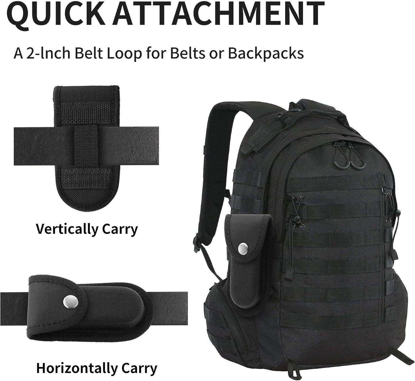 2-Pack Nylon Pocket Knife Sheath, 5-5.5 Inch for Daily Carry | Folding knife and multitool pouch with snap closure; horizontal or vertical belt carry for work, hiking, camping, fishing
