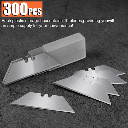 100 Pcs Utility Knife Blade, SK5 High Carbon Steel Box Cutter Blades Refills with Storage Box, Sharp Utility Blades for Box Cutter, Non-Rusting Standard Razor Blade