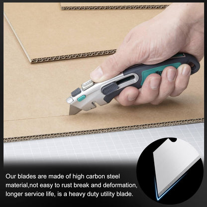 100 Pcs Utility Knife Blade, SK5 High Carbon Steel Box Cutter Blades Refills with Storage Box, Sharp Utility Blades for Box Cutter, Non-Rusting Standard Razor Blade