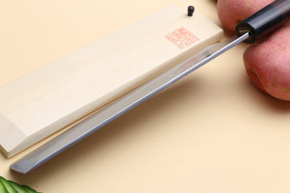 Yoshihiro Shiroko High Carbon Steel Kasumi Edo Usuba Vegetable Japanese Chef's Knife (7.5'' (195mm), Magnolia Handle)