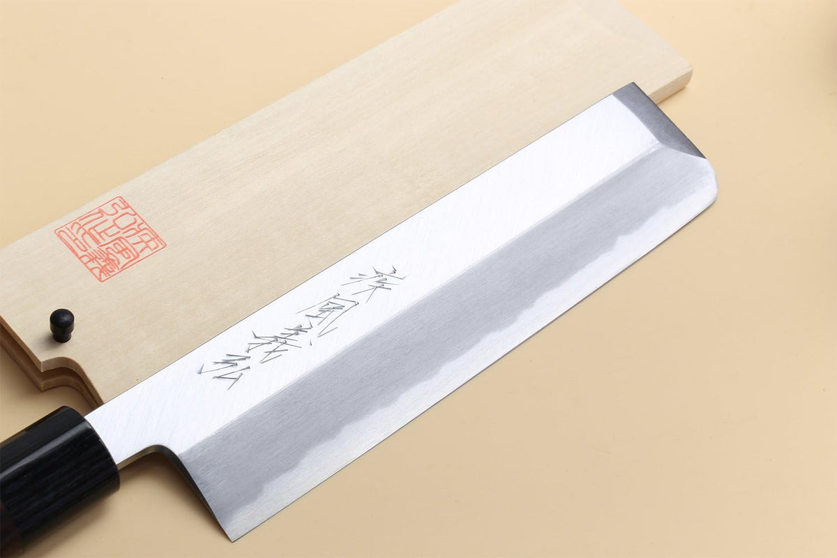 Yoshihiro Shiroko High Carbon Steel Kasumi Edo Usuba Vegetable Japanese Chef's Knife (7.5'' (195mm), Magnolia Handle)