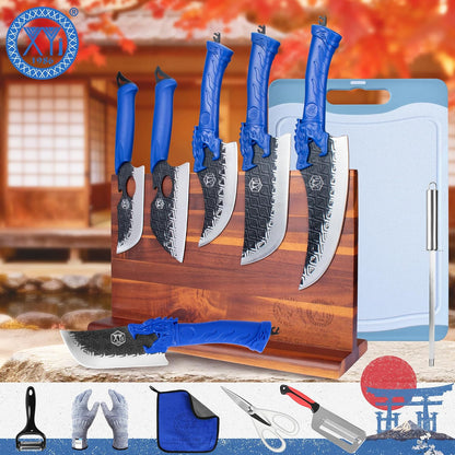 Knife Block Set,Professional Japanese Style Chef Knives Set with Block