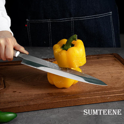 Sushi Knife 9.8 inches,5Cr15MoV,Ergonomic Wenge Wood Handle | Sashimi Knife/Yanagiba Knife with 5Cr15MoV High Carbon Stainless Steel Blade for Cutting Sushi & Sashimi, Fish Filleting
