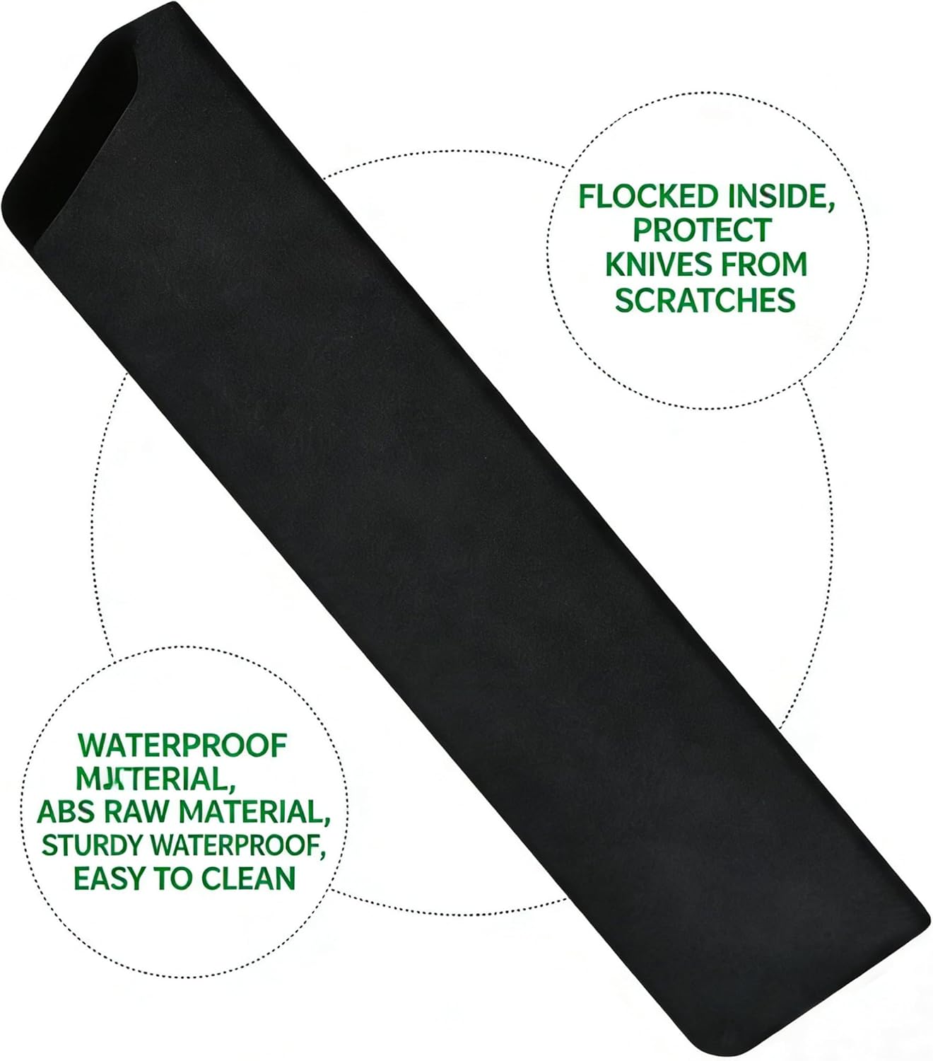 8 Inch x 2 Inch Knife Guard, Non-BPA Knife Sheath Holder, Waterproof Abrasion Resistant Felt Lined Knife Cover Sleeves, Knife Protector Black