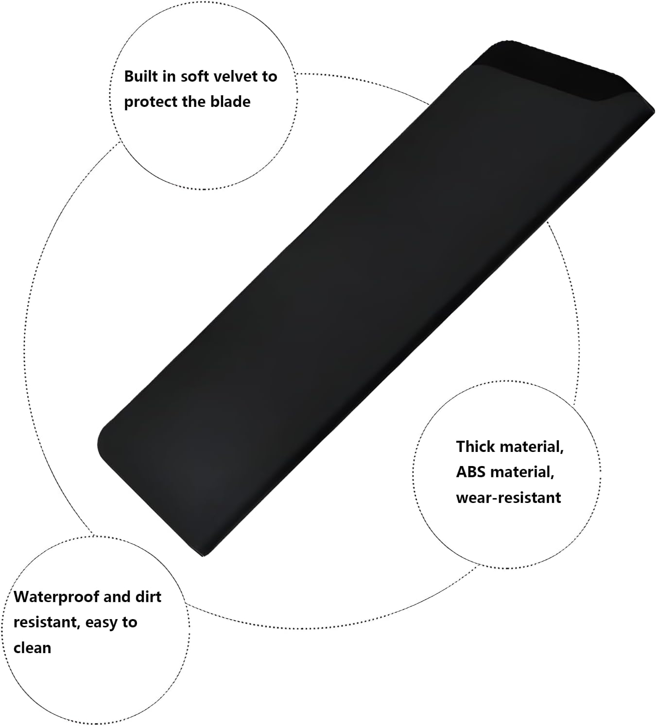 8 Inch x 2 Inch Knife Guard, Non-BPA Knife Sheath Holder, Waterproof Abrasion Resistant Felt Lined Knife Cover Sleeves, Knife Protector Black
