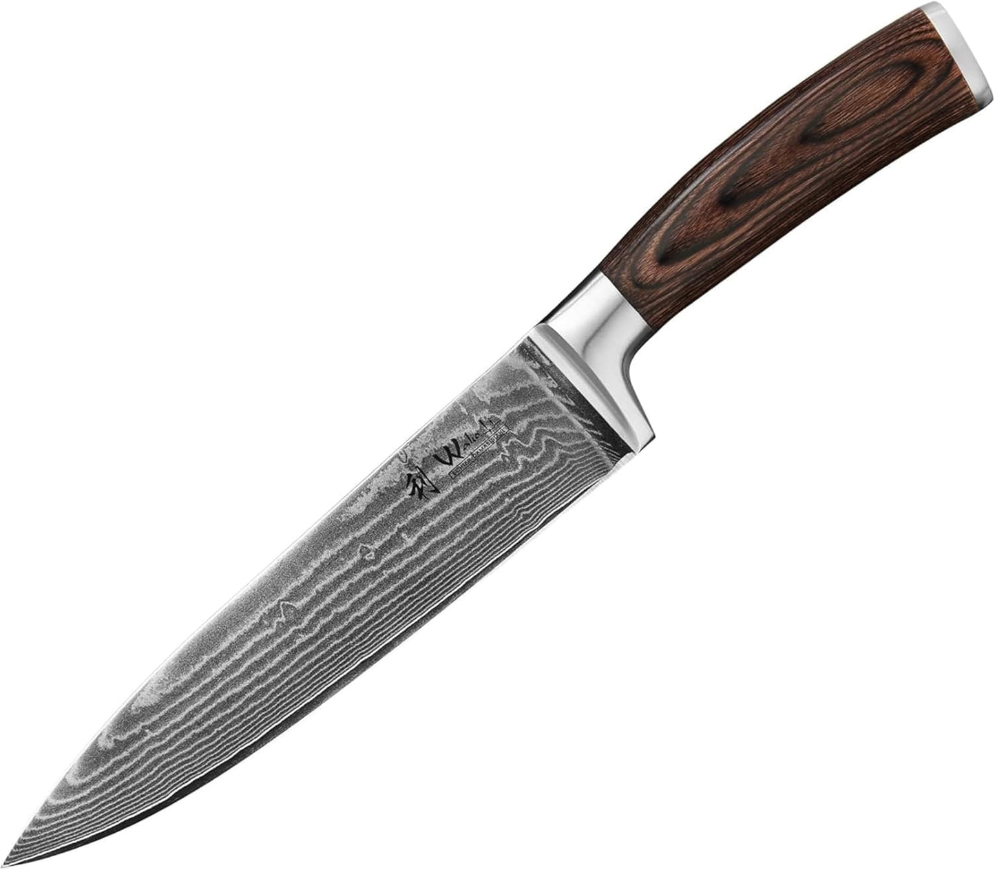 EDIB Meat Carving Knife, 7-Inch High Carbon Stainless Steel Blade | Meat knife for BBQ, roasts, and poultry, kitchen knife with VG10 Damascus blade and ergonomic pakkawood handle in gift box.