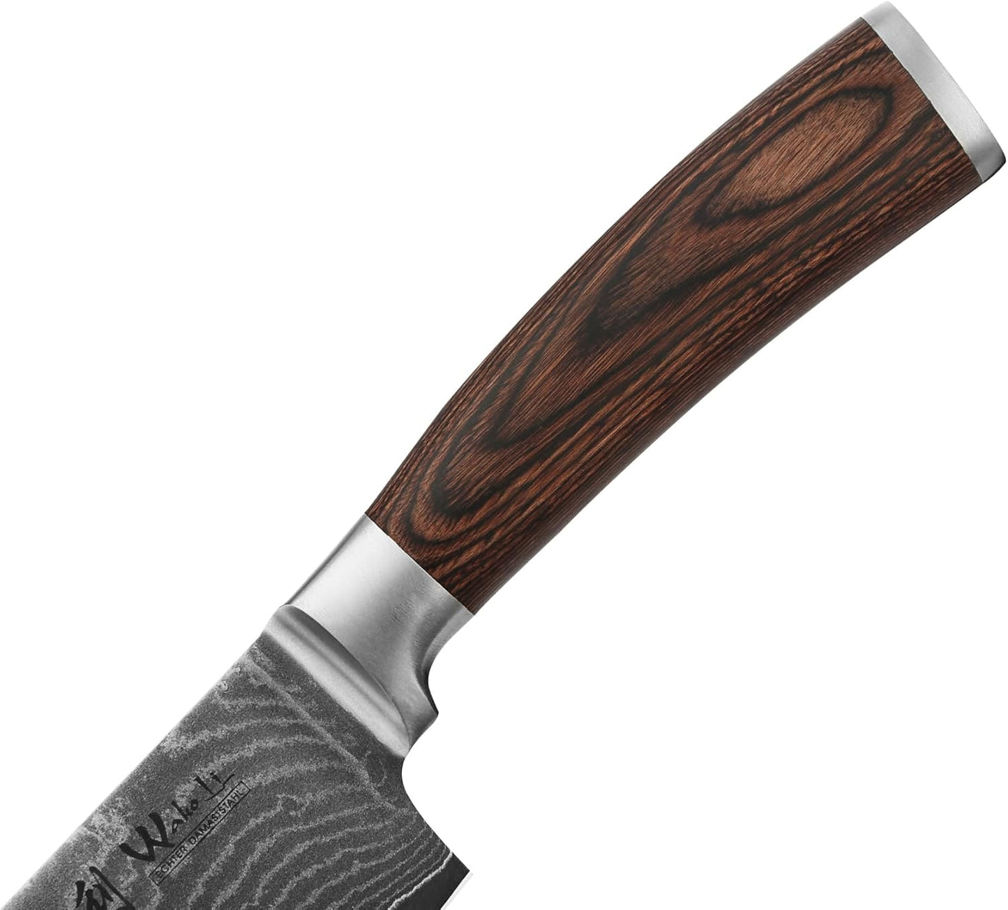 EDIB Meat Carving Knife, 7-Inch High Carbon Stainless Steel Blade | Meat knife for BBQ, roasts, and poultry, kitchen knife with VG10 Damascus blade and ergonomic pakkawood handle in gift box.