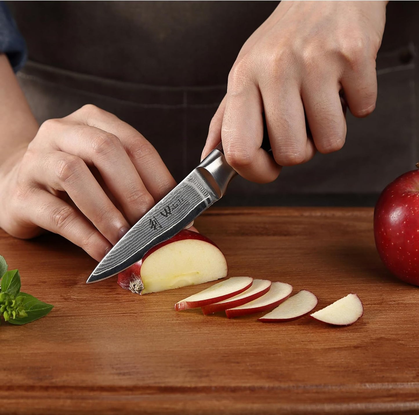EDIB Meat Carving Knife, 7-Inch High Carbon Stainless Steel Blade | Meat knife for BBQ, roasts, and poultry, kitchen knife with VG10 Damascus blade and ergonomic pakkawood handle in gift box.