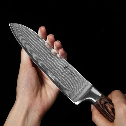 EDIB Meat Carving Knife, 7-Inch High Carbon Stainless Steel Blade | Meat knife for BBQ, roasts, and poultry, kitchen knife with VG10 Damascus blade and ergonomic pakkawood handle in gift box.