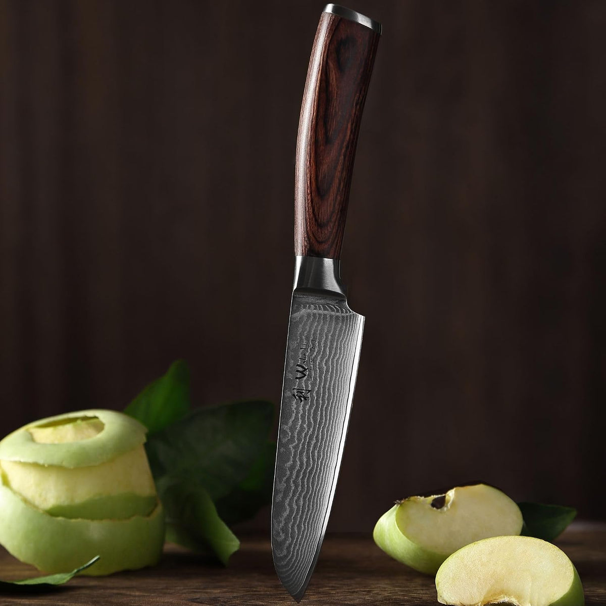 EDIB Meat Carving Knife, 7-Inch High Carbon Stainless Steel Blade | Meat knife for BBQ, roasts, and poultry, kitchen knife with VG10 Damascus blade and ergonomic pakkawood handle in gift box.