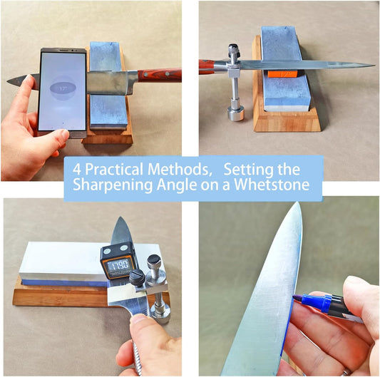SG01 Knife Sharpening Angle Guide Adjustable 0° to 30° for Sharpening Knives on Whetstone/Daimond Stone, Scrolling Knife Sharpener Jig, Fidget Toys Gift for Blade-Loving Men (2, Silver)