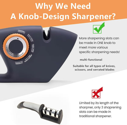 Knife Sharpeners, 4 in 1 Professional Chef's Kitchen Knife Accessories, Kitchen Blade & Scissors Sharpening Tool, Versatile Manual Knife Sharpener, Easy to Use, for Kitchen Knife