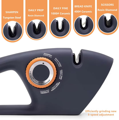 Knife Sharpeners, 4 in 1 Professional Chef's Kitchen Knife Accessories, Kitchen Blade & Scissors Sharpening Tool, Versatile Manual Knife Sharpener, Easy to Use, for Kitchen Knife