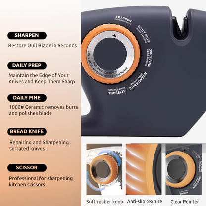 Knife Sharpeners, 4 in 1 Professional Chef's Kitchen Knife Accessories, Kitchen Blade & Scissors Sharpening Tool, Versatile Manual Knife Sharpener, Easy to Use, for Kitchen Knife