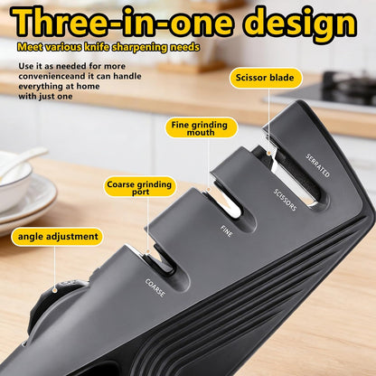 Knife Sharpeners, 4 in 1 Professional Chef's Kitchen Knife Accessories, Kitchen Blade & Scissors Sharpening Tool, Versatile Manual Knife Sharpener, Easy to Use, for Kitchen Knife
