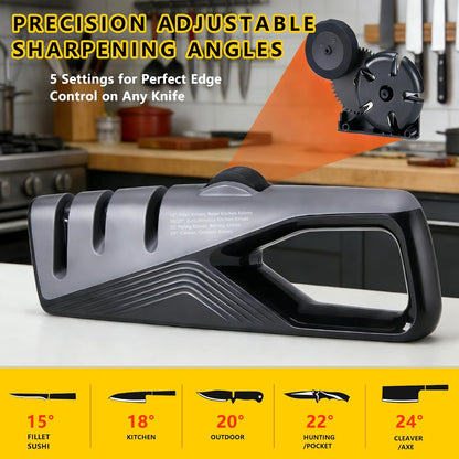 Knife Sharpeners, 4 in 1 Professional Chef's Kitchen Knife Accessories, Kitchen Blade & Scissors Sharpening Tool, Versatile Manual Knife Sharpener, Easy to Use, for Kitchen Knife
