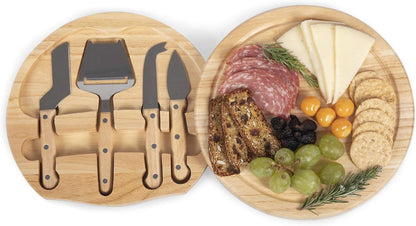 PICNIC TIME NFL Circo Cheese Board and Knife Set - Charcuterie Board Set - Wood Cutting Board