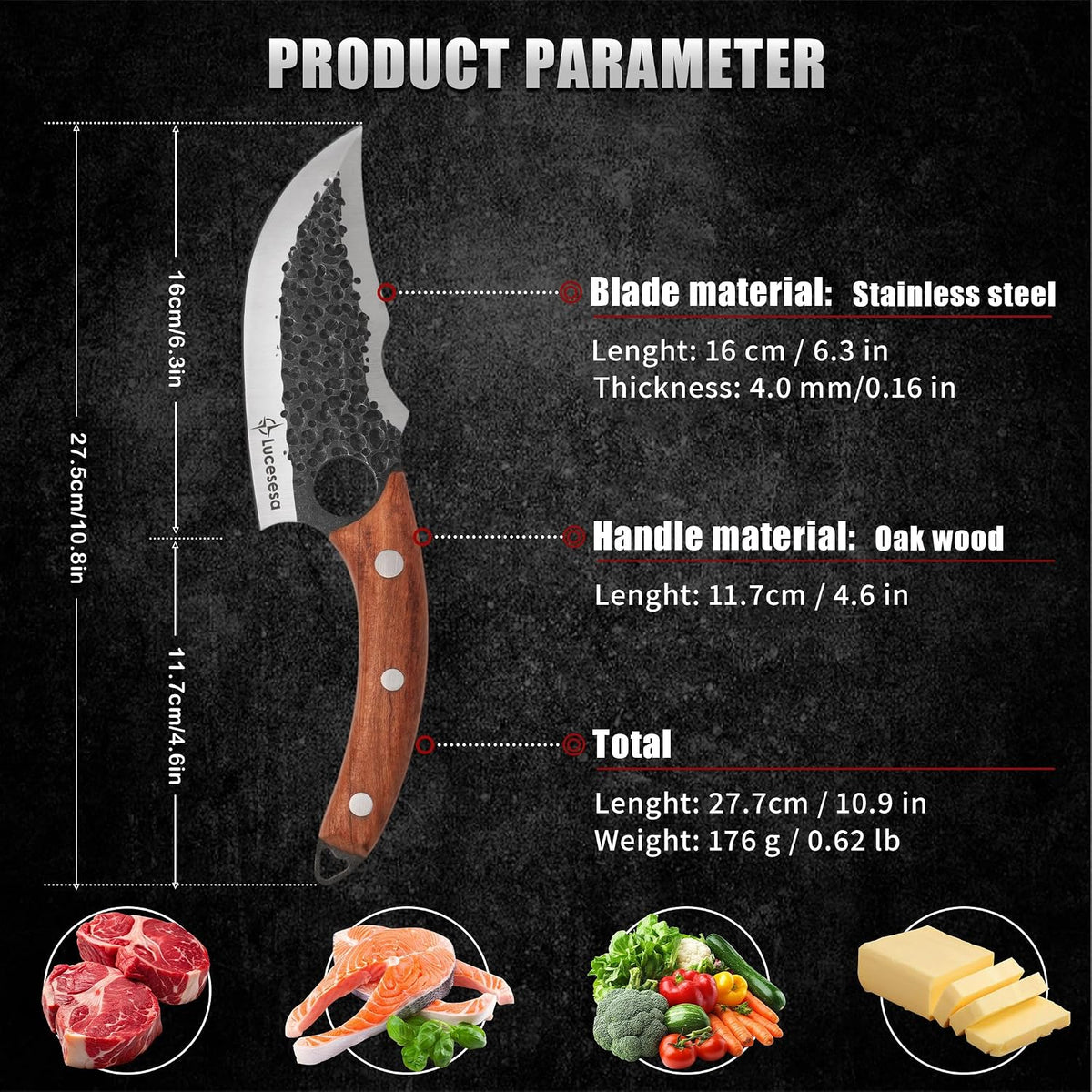 8" Bread Knife, Tomato Knife, Multifunction Serrated Bread Knife Ultra Sharp Offset, Steel Handle Shark-Inspired Ergonomic Stainless for Homemade Bread, Bagels, Sourdough, Vegetables, Fruits