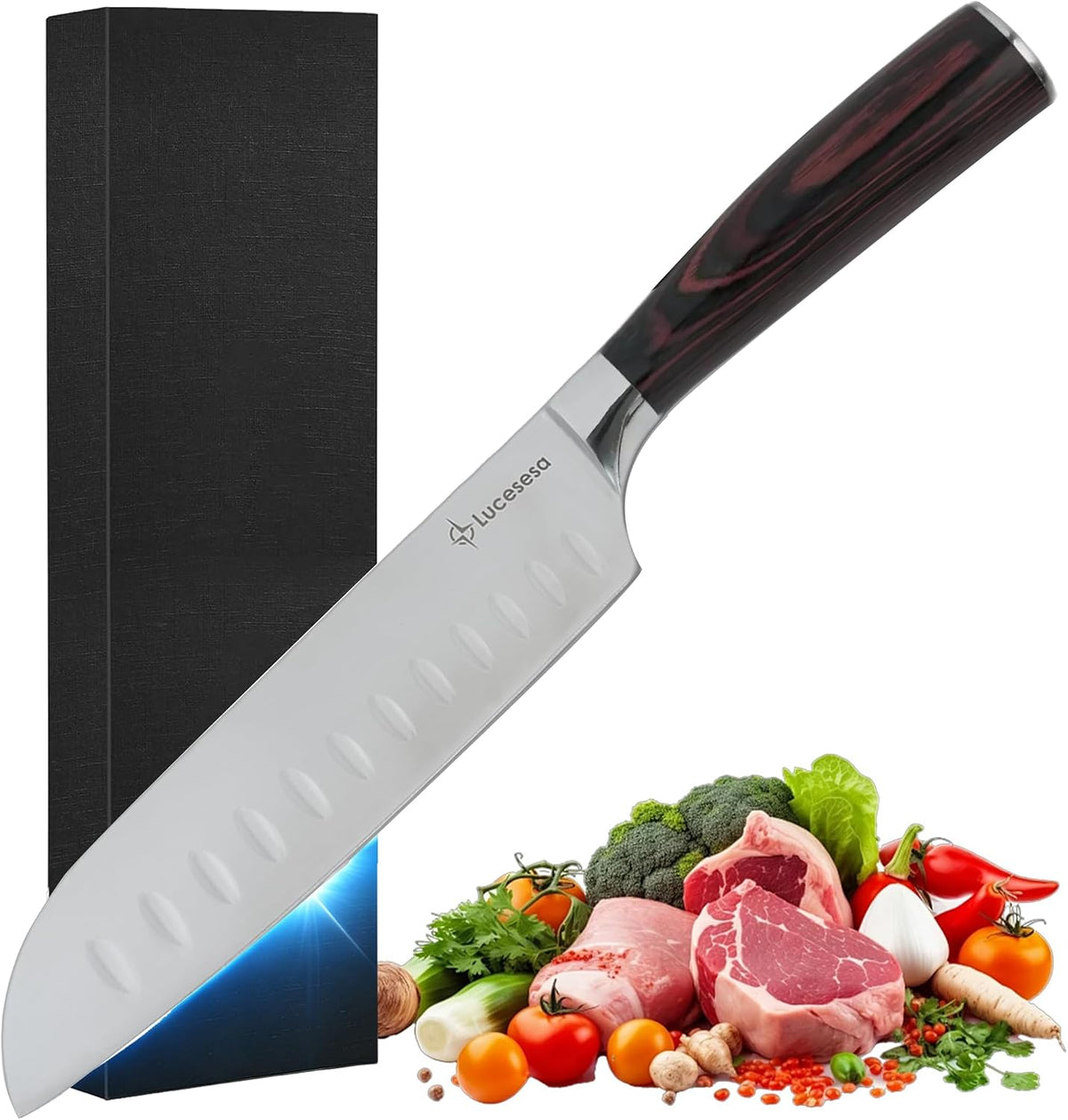 8" Bread Knife, Tomato Knife, Multifunction Serrated Bread Knife Ultra Sharp Offset, Steel Handle Shark-Inspired Ergonomic Stainless for Homemade Bread, Bagels, Sourdough, Vegetables, Fruits