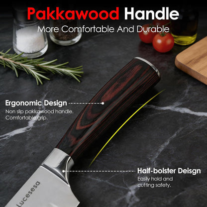 8" Bread Knife, Tomato Knife, Multifunction Serrated Bread Knife Ultra Sharp Offset, Steel Handle Shark-Inspired Ergonomic Stainless for Homemade Bread, Bagels, Sourdough, Vegetables, Fruits