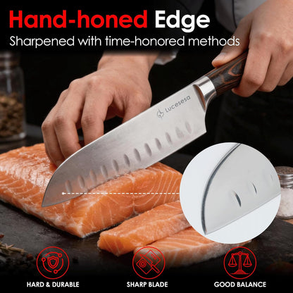 8" Bread Knife, Tomato Knife, Multifunction Serrated Bread Knife Ultra Sharp Offset, Steel Handle Shark-Inspired Ergonomic Stainless for Homemade Bread, Bagels, Sourdough, Vegetables, Fruits