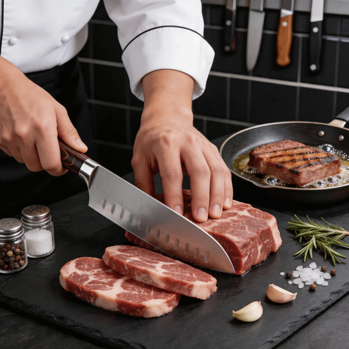 8" Bread Knife, Tomato Knife, Multifunction Serrated Bread Knife Ultra Sharp Offset, Steel Handle Shark-Inspired Ergonomic Stainless for Homemade Bread, Bagels, Sourdough, Vegetables, Fruits