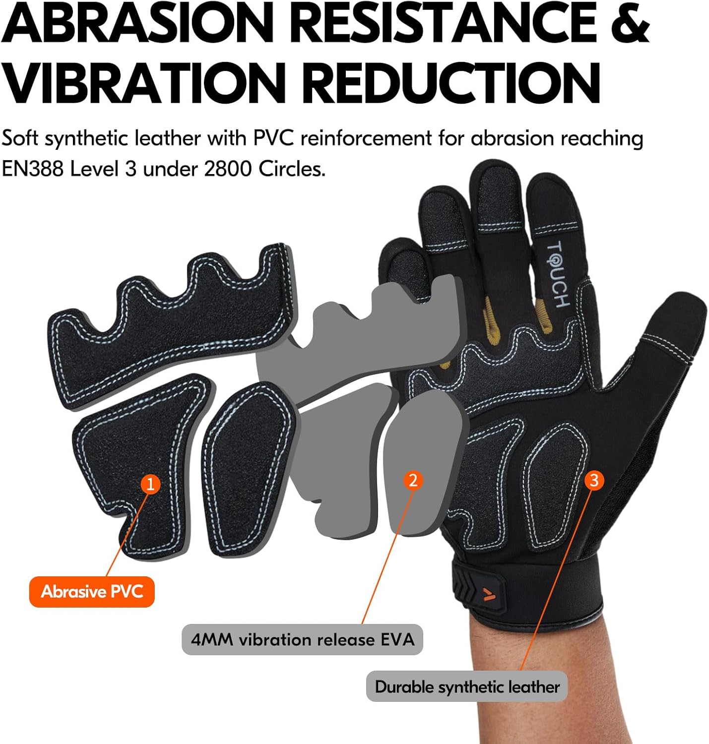 ... Cut Resistant Gloves, Cutproof Leather Work Gloves Men Women,EN388 level E, ANSI level A5,Touchscreen,Mechanics Gloves