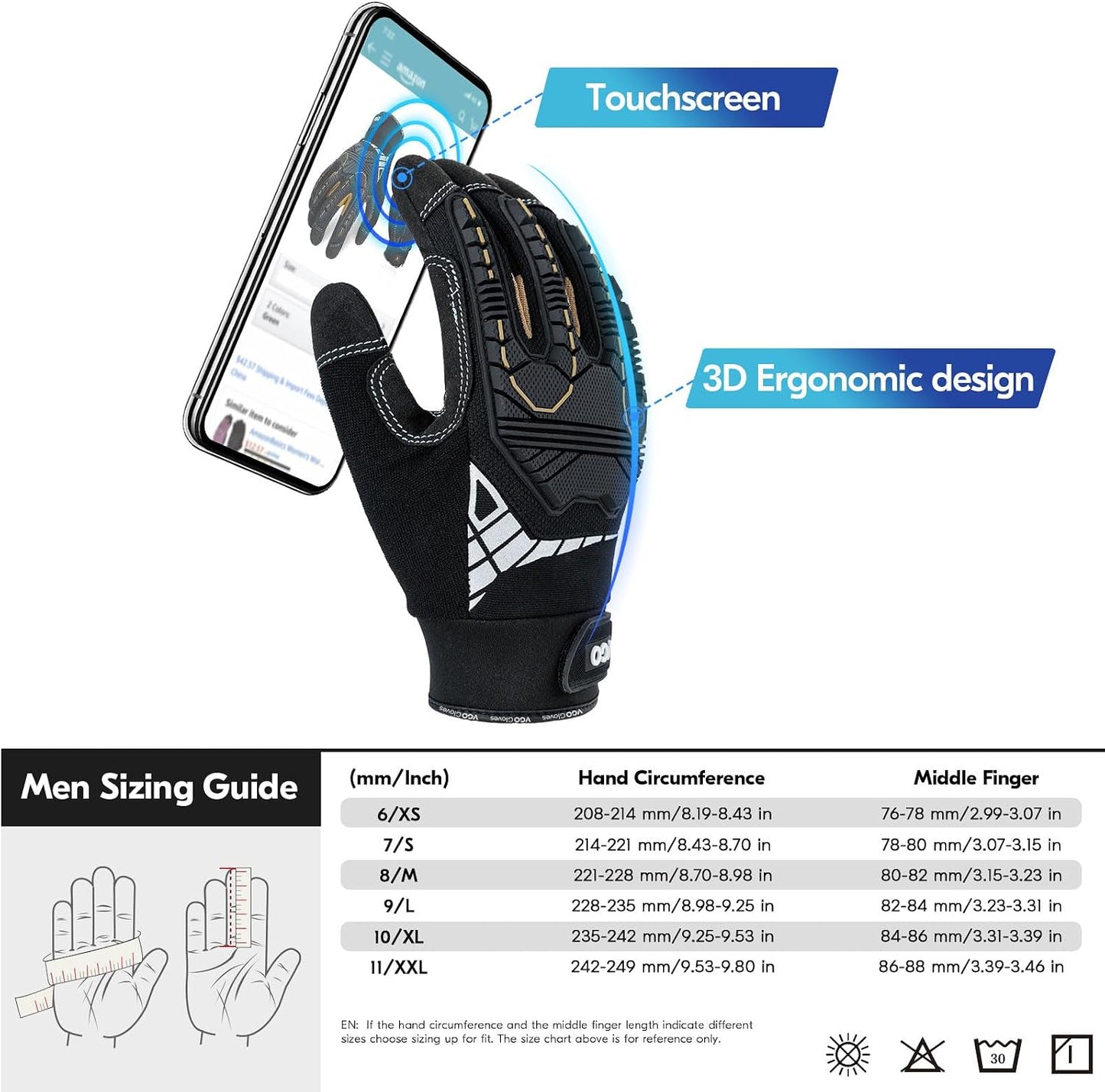 ... Cut Resistant Gloves, Cutproof Leather Work Gloves Men Women,EN388 level E, ANSI level A5,Touchscreen,Mechanics Gloves