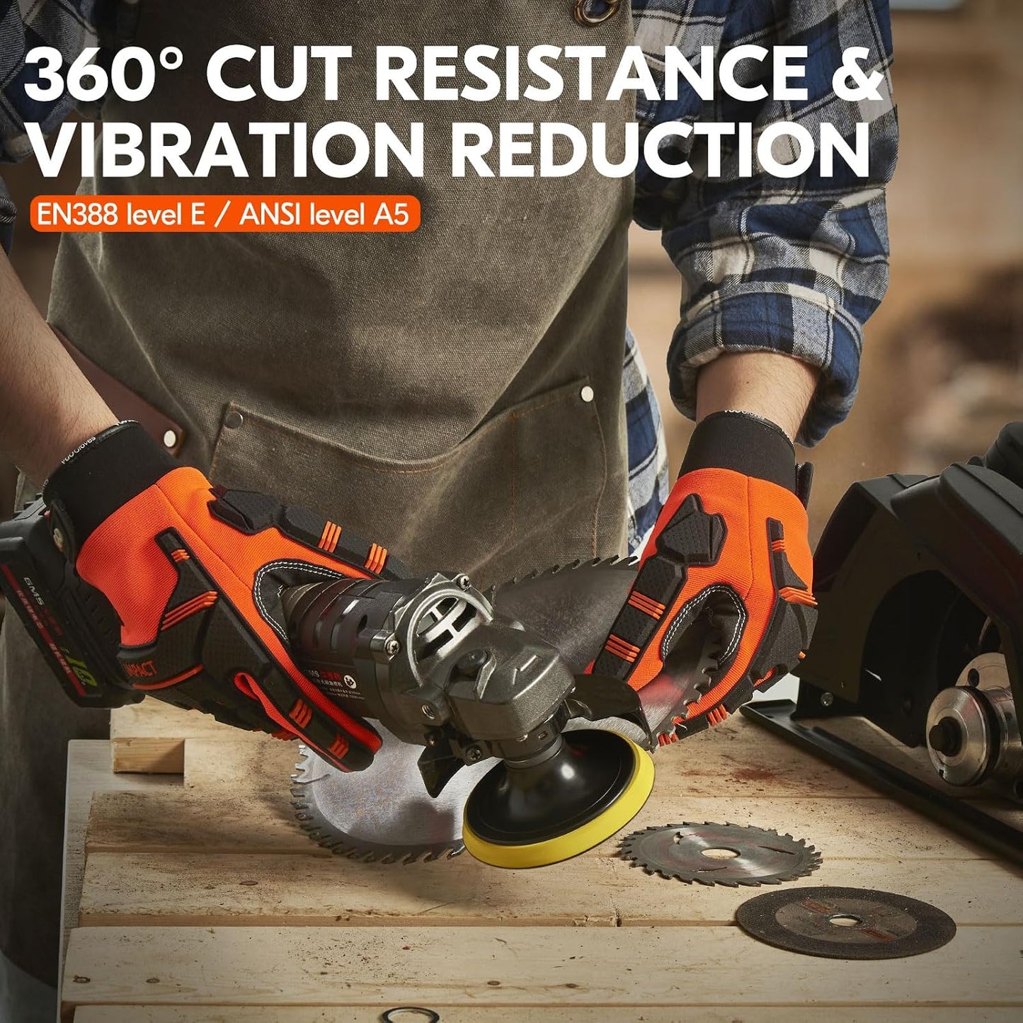 ... Cut Resistant Gloves, Cutproof Leather Work Gloves Men Women,EN388 level E, ANSI level A5,Touchscreen,Mechanics Gloves