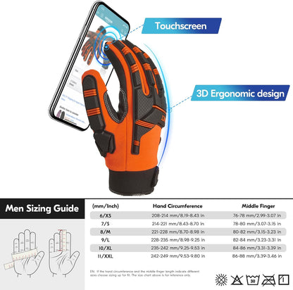 ... Cut Resistant Gloves, Cutproof Leather Work Gloves Men Women,EN388 level E, ANSI level A5,Touchscreen,Mechanics Gloves