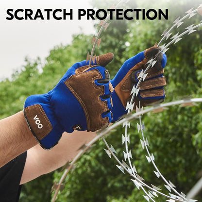 ... Cut Resistant Gloves, Cutproof Leather Work Gloves Men Women,EN388 level E, ANSI level A5,Touchscreen,Mechanics Gloves