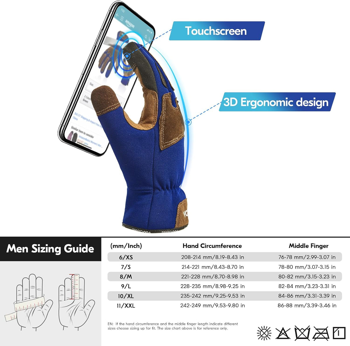 ... Cut Resistant Gloves, Cutproof Leather Work Gloves Men Women,EN388 level E, ANSI level A5,Touchscreen,Mechanics Gloves