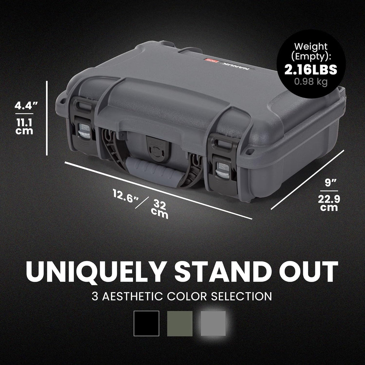 909 Travel Knife Case – Waterproof Pocket Knife Storage with 8 Slots, 12.6” x 9” x 4.4” - Lightweight, Lockable, Dustproof, Impact-Resistant & Durable - Black