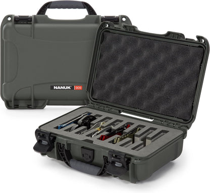 909 Travel Knife Case – Waterproof Pocket Knife Storage with 8 Slots, 12.6” x 9” x 4.4” - Lightweight, Lockable, Dustproof, Impact-Resistant & Durable - Black