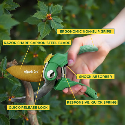Straight Tip Floral Shears - Lightweight Gardening Scissors - Hand Pruner Pruning Shear for Flowers, Herbs, Roses and Indoor Plants
