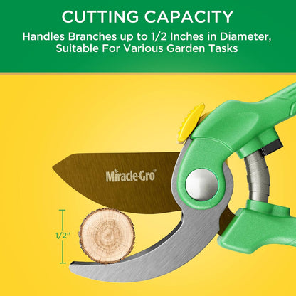 Straight Tip Floral Shears - Lightweight Gardening Scissors - Hand Pruner Pruning Shear for Flowers, Herbs, Roses and Indoor Plants