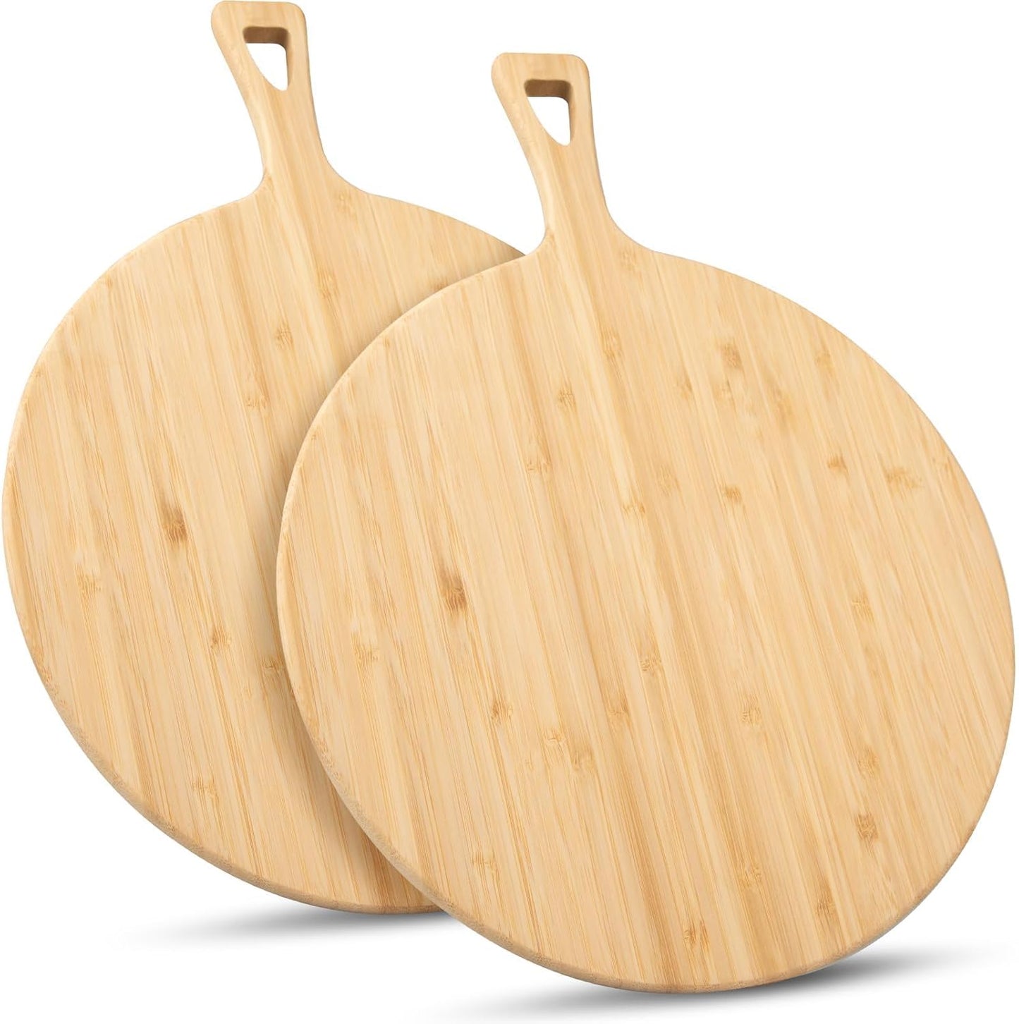 15.4 x 11.4 Inch Acacia Large Wood Cutting Board with Handle Large Round Wooden Cutting Boards Cutting Serving Board for Kitchen Meat Bread Cheese Pizza Vegetables Board Wedding Housewarming Gift