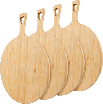 15.4 x 11.4 Inch Acacia Large Wood Cutting Board with Handle Large Round Wooden Cutting Boards Cutting Serving Board for Kitchen Meat Bread Cheese Pizza Vegetables Board Wedding Housewarming Gift