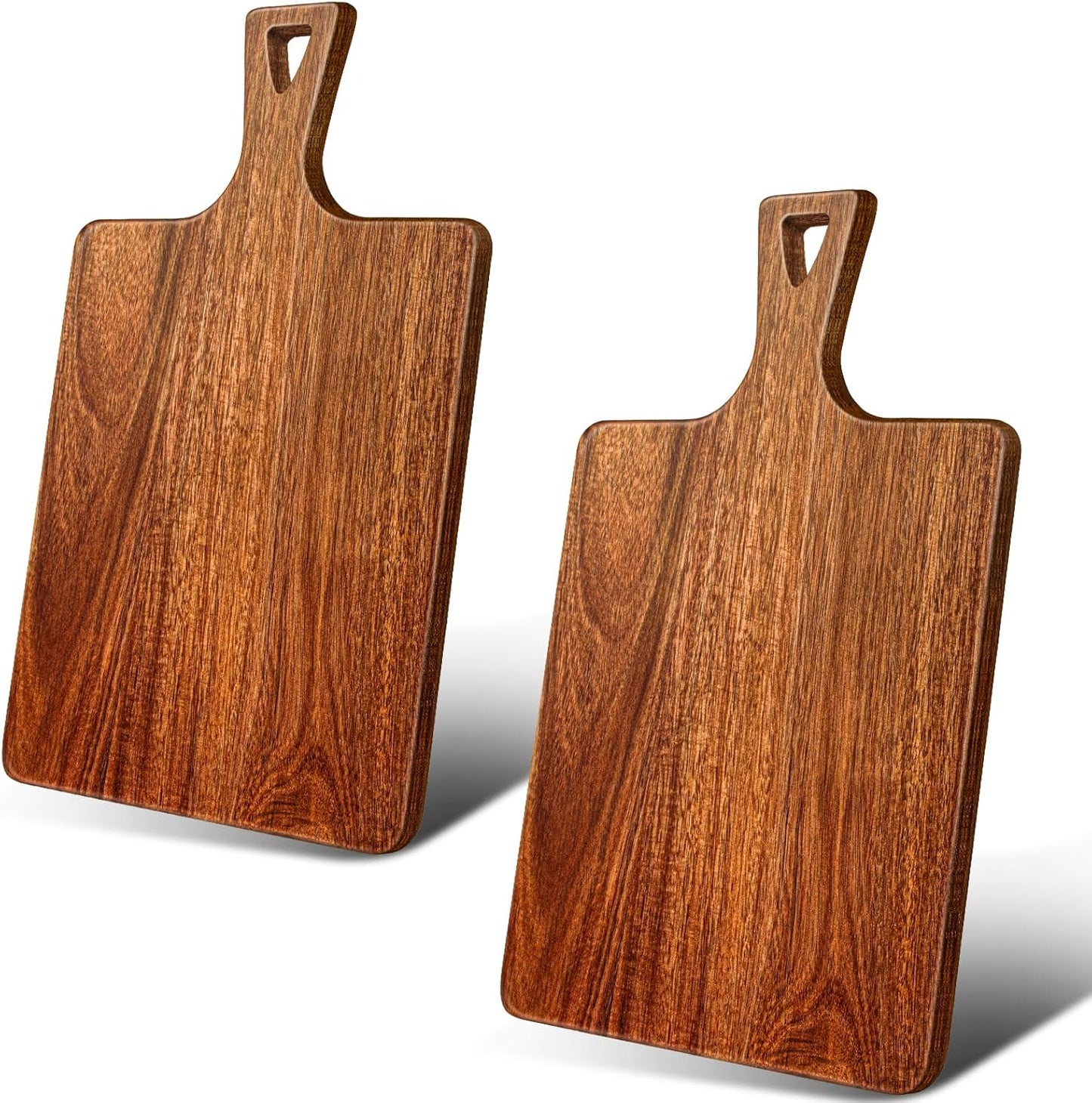 15.4 x 11.4 Inch Acacia Large Wood Cutting Board with Handle Large Round Wooden Cutting Boards Cutting Serving Board for Kitchen Meat Bread Cheese Pizza Vegetables Board Wedding Housewarming Gift