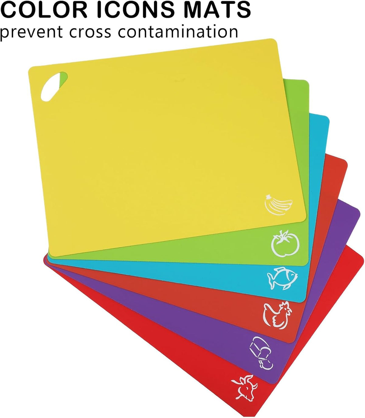 Bamboo Cutting Board Set with 6 Color-Coded Flexible Chopping Mats,BPA Free, Durable & Multi-Purpose for Kitchen Prep, Ideal Charcuterie & Chopping for Meat, Vegetables and Fruits Ideal Kitchen Gifts