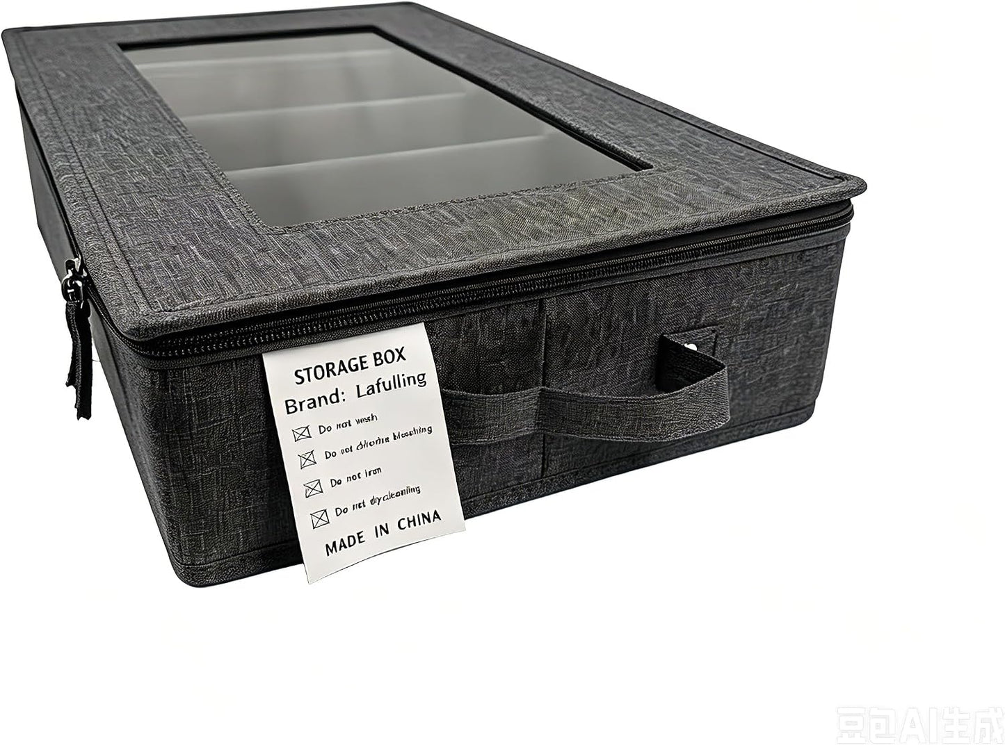 Flatware Utensil Storage Case, Silverware Storage Box Chest with Adjustable Dividers, Cutlery Storage Holder with Zipper Lid for Organizing Cutlery, Flatware, Knives, Large Capacity Gray