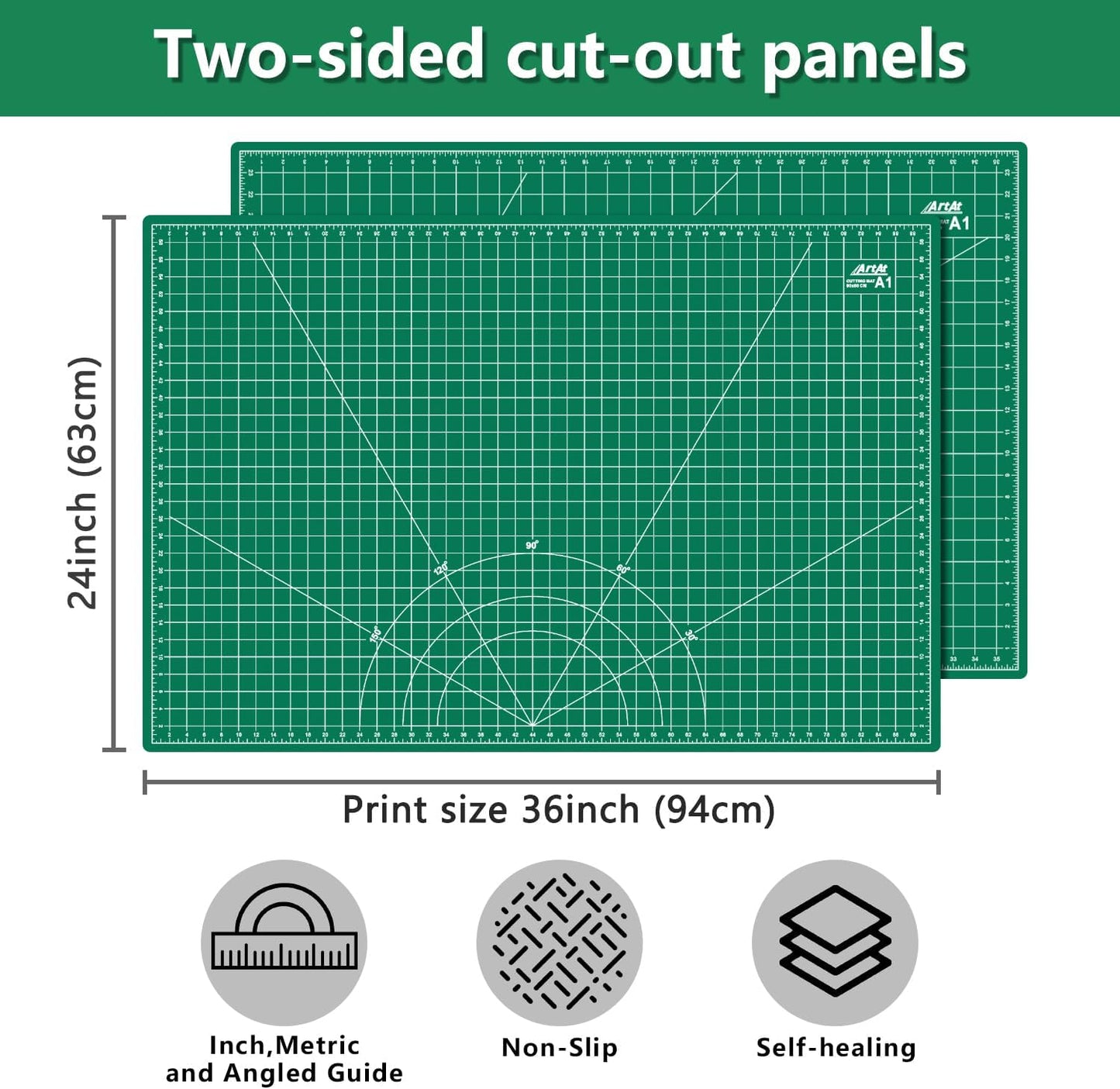 Self Healing Cutting Mat: 12″x 18″ Black-Gray Eco-Craft Cutting Mat - 5-Layer Durable Anti-Blade-Wear Material for All Your Crafting Needs