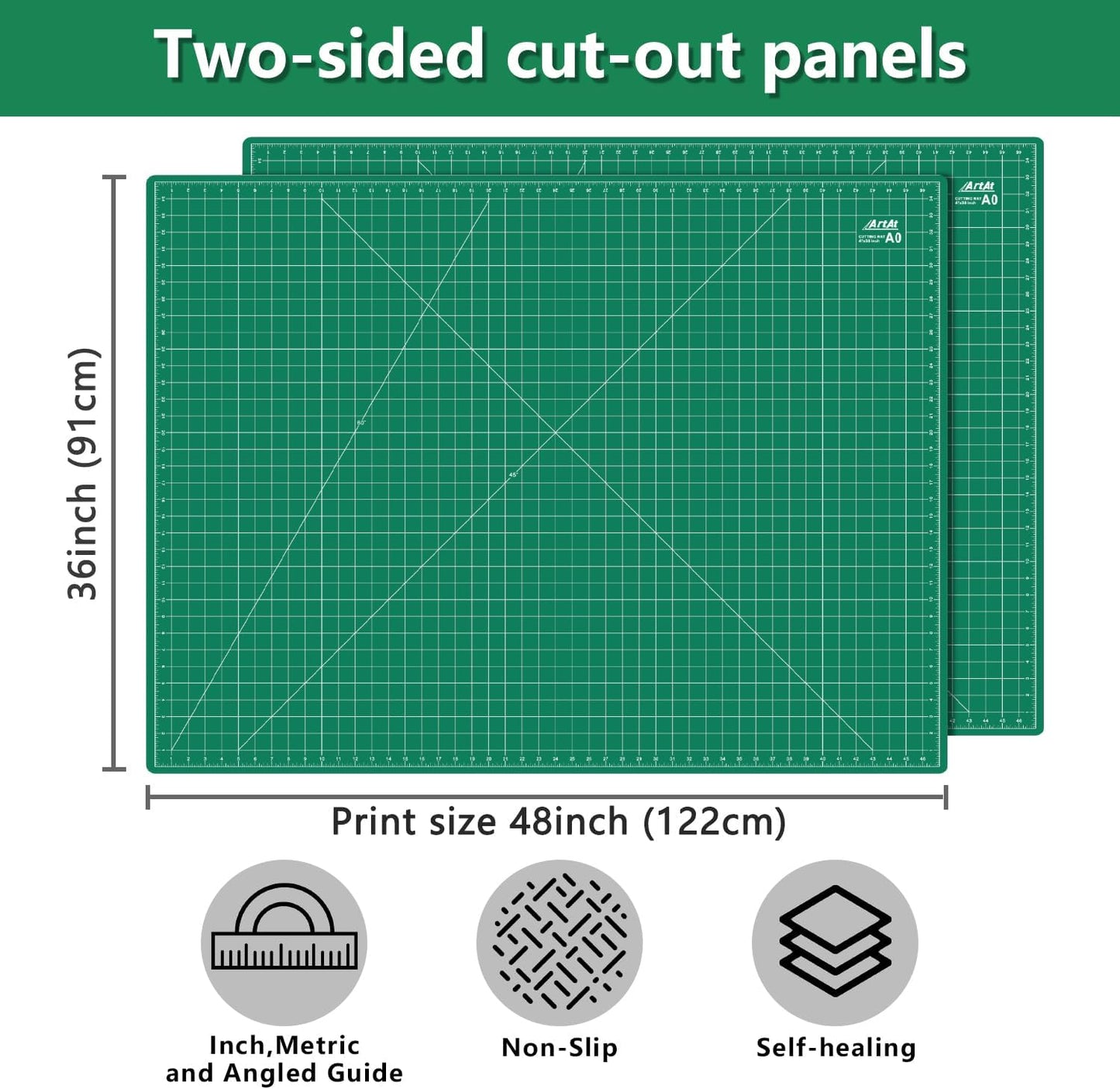 Self Healing Cutting Mat: 12″x 18″ Black-Gray Eco-Craft Cutting Mat - 5-Layer Durable Anti-Blade-Wear Material for All Your Crafting Needs