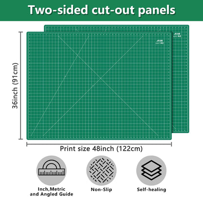Self Healing Cutting Mat: 12″x 18″ Black-Gray Eco-Craft Cutting Mat - 5-Layer Durable Anti-Blade-Wear Material for All Your Crafting Needs