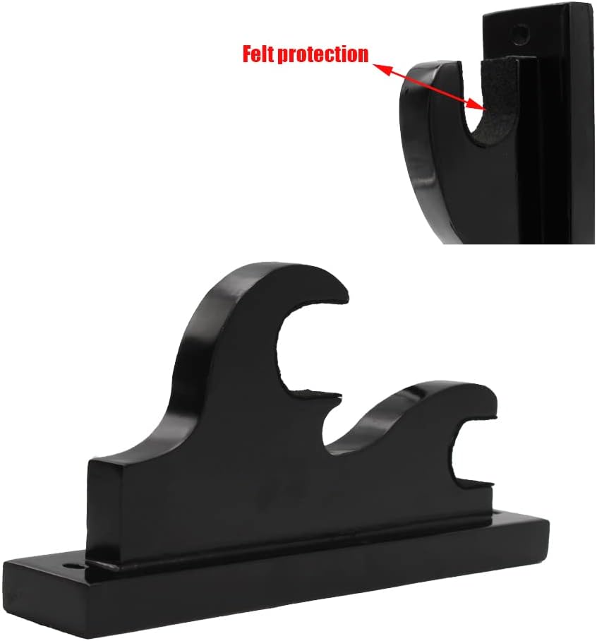 Upscale Hook Sword Stand - Two-Layer Wall Mounted Samurai Sword Hanger for Katana, Wakizashi & Tanto Weapon Rack - Solid Wood Color