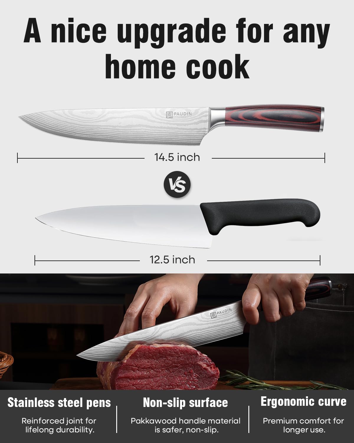 Ham Slicing Knife,10 Inch Carving Knife for Meat Cutting