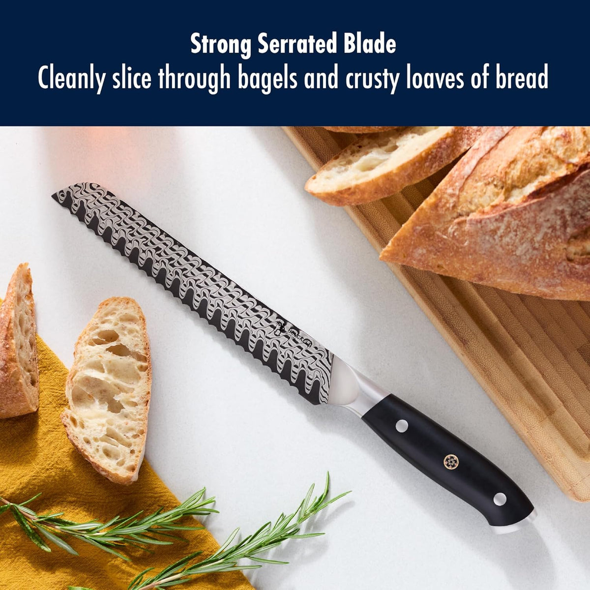 Statement 8-Inch Bread Knife, Razor-Sharp, German Engineered | Informed by 100+ Years of Mastery. Dishwasher Safe, Ideal for Homemade Bread, Thick Crusts, Breads, and Cakes