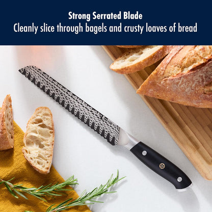 Statement 8-Inch Bread Knife, Razor-Sharp, German Engineered | Informed by 100+ Years of Mastery. Dishwasher Safe, Ideal for Homemade Bread, Thick Crusts, Breads, and Cakes