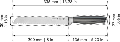 Statement 8-Inch Bread Knife, Razor-Sharp, German Engineered | Informed by 100+ Years of Mastery. Dishwasher Safe, Ideal for Homemade Bread, Thick Crusts, Breads, and Cakes