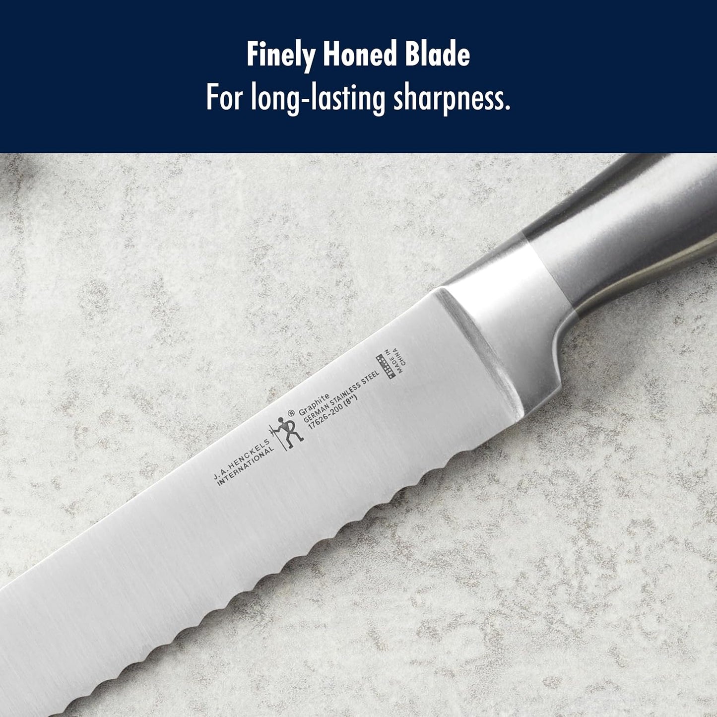 Statement 8-Inch Bread Knife, Razor-Sharp, German Engineered | Informed by 100+ Years of Mastery. Dishwasher Safe, Ideal for Homemade Bread, Thick Crusts, Breads, and Cakes